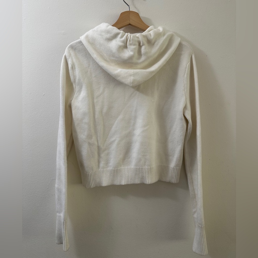 ZARA Black Crystal Glitter Drawstring White Sweater SIZE SMALL Glitzy Extra Wide - Picture 8 of 11